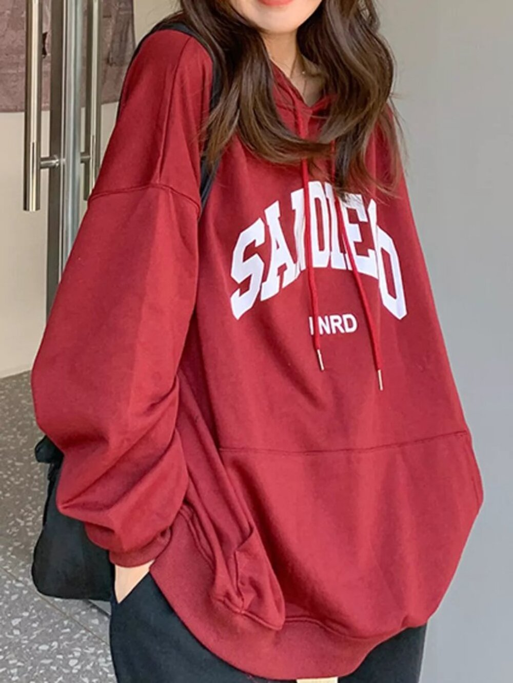 Letter Graphic Long Sleeve Hoodie